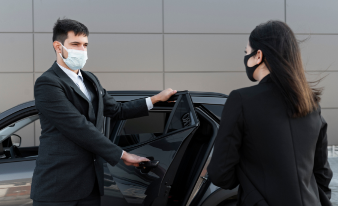 man opening car door